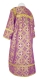 Altar server sticharion - St. George Cross rayon brocade S3 (violet-gold) (back), Standard design