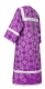 Altar server sticharion - Altaj rayon brocade S3 (violet-silver) back, Standard design