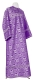 Altar server sticharion - Floral Cross rayon brocade S3 (violet-silver) (back), Standard design