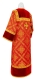 Altar server stikharion - Simeon rayon brocade S3 (red-gold) with velvet inserts back, Standard design