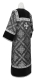 Altar server stikharion - Simeon rayon brocade S3 (black-silver) with velvet inserts back, Standard design