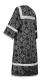 Altar server sticharion - Altaj rayon brocade S3 (black-silver) back, Standard design