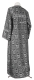 Altar server sticharion - Floral Cross rayon brocade S3 (black-silver) (back), Economy design