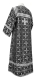 Altar server sticharion - Lyubava rayon brocade S3 (black-silver) back, Economy design