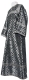Altar server sticharion - Floral Cross rayon brocade S3 (black-silver) (back), Standard design