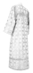 Altar server sticharion - Pokrov rayon brocade S3 (white-silver) (back), Economy design
