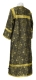 Altar server sticharion - Pochaev rayon brocade S4 (black-gold) back, Economy design