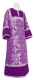 Altar server stikharion - Koursk rayon brocade S4 (violet-silver) with velvet inserts, Standard design