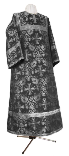 Altar server stikharion - rayon brocade S4 (black-silver)