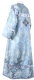 Altar server sticharion - Peony Chinese rayon brocade (blue-silver) (back), Standard design