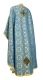 Greek Priest vestments - Vasilia metallic brocade B (blue-gold) back, Economy design