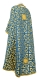 Greek Priest vestments - Cappadocia metallic brocade B (blue-gold) back, Standard design