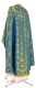 Greek Priest vestment -  Paschal Cross metallic brocade B (blue-gold) back, Premium design