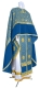 Greek Priest vestment -  Corinth metallic brocade B (blue-gold) with velvet inserts, Standard design