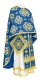 Greek Priest vestments - Kostroma metallic brocade B (blue-gold), Standard design
