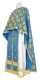 Greek Priest vestment -  Myra Lycea metallic brocade B (blue-gold), Standard design