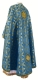 Greek Priest vestment -  Gouslitsa metallic brocade B (blue-gold) back, Standard design