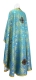 Greek Priest vestment -  Shouya metallic brocade B (blue-gold) back, with velvet inserts, Economy design