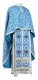 Greek Priest vestments - Vasilia metallic brocade B (blue-silver), Economy design