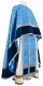 Greek Priest vestment -  Paschal Egg metallic brocade B (blue-silver), with velvet inserts, Standard design