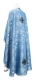 Greek Priest vestment -  Shouya metallic brocade B (blue-silver) back, with velvet inserts, Economy design