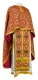 Greek Priest vestments - Vasilia metallic brocade B (claret-gold), Economy design