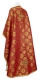 Greek Priest vestment -  Myra Lycea metallic brocade B (claret-gold) back, Standard design