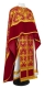 Greek Priest vestments - Pskov metallic brocade B (claret-gold) with velvet inserts, Standard design