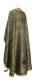 Greek Priest vestment -  Shouya metallic brocade B (black-gold) back, Economy design