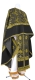 Greek Priest vestment -  Vinograd metallic brocade B (black-gold) with velvet inserts, Standard design