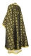 Greek Priest vestments - Lavra metallic brocade B (black-gold) back, Standard design