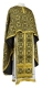 Greek Priest vestments - Vasilia metallic brocade B (black-gold), Economy design