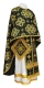 Greek Priest vestments - Kostroma metallic brocade B (black-gold), Standard design