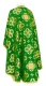 Greek Priest vestments - Kostroma metallic brocade B (green-gold) back, Standard design