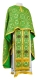 Greek Priest vestments - Vasilia metallic brocade B (green-gold), Economy design