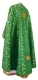 Greek Priest vestment -  Gouslitsa metallic brocade B (green-gold) back, Standard design