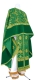 Greek Priest vestment -  Vinograd metallic brocade B (green-gold) with velvet inserts, Standard design