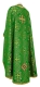 Greek Priest vestments - Alania metallic brocade B (green-gold) back, Standard design