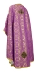 Greek Priest vestments - Vasilia metallic brocade B (violet-gold) back, Economy design