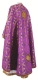 Greek Priest vestment -  Gouslitsa metallic brocade B (violet-gold) (back), Standard design