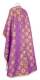 Greek Priest vestment -  Myra Lycea metallic brocade B (violet-gold) back, Standard design