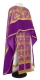 Greek Priest vestments - Pskov metallic brocade B (violet-gold) with velvet inserts, Standard design