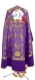 Greek Priest vestment -  Vinograd metallic brocade B (violet-gold) back, with velvet inserts, Standard design