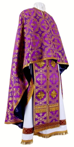 Greek Priest vestment -  metallic brocade B (violet-gold)