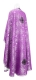 Greek Priest vestment -  Gouslitsa metallic brocade B (violet-silver) back, Standard design