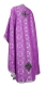 Greek Priest vestments - Vasilia metallic brocade B (violet-silver) back, Economy design