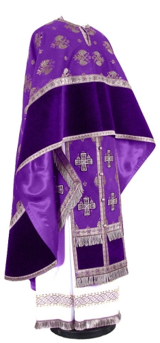Greek Priest vestment -  metallic brocade B (violet-silver)