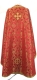 Greek Priest vestment -  Czar's Cross metallic brocade B (red-gold) back, Standard design
