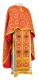 Greek Priest vestments - Vasilia metallic brocade B (red-gold), Economy design