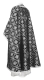 Greek Priest vestments - Lavra metallic brocade B (black-silver) back, Standard design